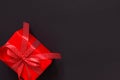 Gift box on black background Royalty Free Stock Photo