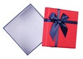 Gift box with blue bow Royalty Free Stock Photo