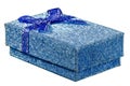 Gift Box blue color on White background,Clipping path