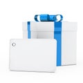 Gift box blue ribbon Royalty Free Stock Photo