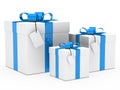 Gift box blue ribbon Royalty Free Stock Photo