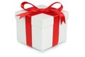 Gift box bow Christmas gifts birthday Valentines day isolated on Royalty Free Stock Photo