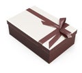 Gift box with bow and ribbon chocolate color