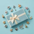 Gift Box with Charms and Bells Royalty Free Stock Photo