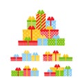 Gift box. Christmas icon. Vector illustration in flat design Royalty Free Stock Photo