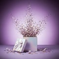 Gift Box with Confetti Explosion Royalty Free Stock Photo