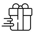 Gift box delivery icon outline vector. Package service Royalty Free Stock Photo