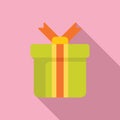 Gift box design icon flat vector. Closed offer