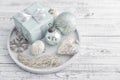 Gift box with different christmas decorations Royalty Free Stock Photo