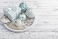 Gift box with different christmas decorations Royalty Free Stock Photo