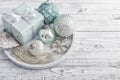 Gift box with different christmas decorations Royalty Free Stock Photo