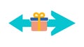 Gift Box with Double Arrow for Exchange or Transfer Vector, vector design Generative AI Royalty Free Stock Photo