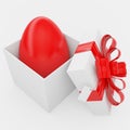 Gift box with Easter red egg Royalty Free Stock Photo