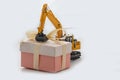 Gift box with Excavator Crawler.