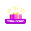 Gift box with extra bonus icon