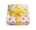 Gift box with festive floral and polka dot prints