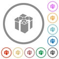 Gift box flat icons with outlines Royalty Free Stock Photo