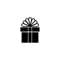 Gift Box Flat Vector Icon Royalty Free Stock Photo