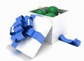 Gift box full of Christmas balls Royalty Free Stock Photo