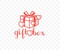 Gift box, gift, heart, present, ribbon, bow and bow-knot, graphic design