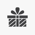 Gift box glyph icon, present, discount package Holidays sale