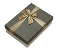 Gift box with gold ribbon isolated Royalty Free Stock Photo