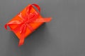 Gift box on gray background Royalty Free Stock Photo