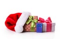 Gift box green red Royalty Free Stock Photo