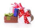 Gift box green red Royalty Free Stock Photo