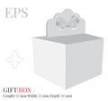 Gift Box Heart with Bow Template, Vector with die cut / laser cut layers. Delivery Cake Box, Self lock Box Royalty Free Stock Photo