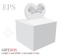 Gift Box Heart with Bow Template, Vector with die cut / laser cut layers. Delivery Cake Box, Self lock Box Royalty Free Stock Photo