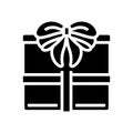 gift box heart glyph icon vector illustration