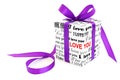 Gift box with I love you superscription