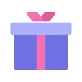 Gift box icon. Holiday Christmas birthday party present surprise