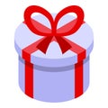 Gift box icon isometric vector. Wheel reward Royalty Free Stock Photo