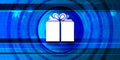 Gift box icon optimum prime digital smart blue banner background abstract futuristic motion illustration