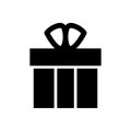 Gift box icon. Present symbol. Christmas box. Surprise with gift box in flat style.  Giftbox in linear style. Vector EPS 10 Royalty Free Stock Photo