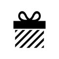 Gift box icon. Present symbol. Christmas box. Surprise with gift box in flat style.  Giftbox in linear style. Vector EPS 10 Royalty Free Stock Photo