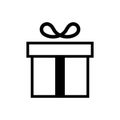 Gift box icon. Present symbol. Christmas box. Surprise with gift box in flat style.  Giftbox in linear style. Vector EPS 10 Royalty Free Stock Photo