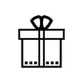 Gift box icon. Present symbol. Christmas box. Surprise with gift box in flat style.  Giftbox in linear style. Vector EPS 10 Royalty Free Stock Photo