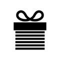 Gift box icon. Present symbol. Christmas box. Surprise with gift box in flat style.  Giftbox in linear style. Vector EPS 10 Royalty Free Stock Photo