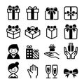 Gift box icon set Royalty Free Stock Photo