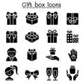 Gift box icon set Vector illustration Royalty Free Stock Photo