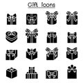 Gift box icon set Royalty Free Stock Photo
