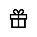 Gift box icon for simple flat style ui design