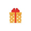 Gift box icon. Vector illustration. Present in flat design. Royalty Free Stock Photo