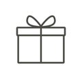 Gift box icon vector. Line present symbol. Royalty Free Stock Photo