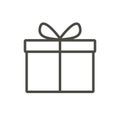 Gift box icon vector. Line present symbol.