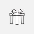 Gift boxline in Thin line black color. flat simple vector symbols illustration Royalty Free Stock Photo