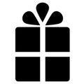 Gift box icon on white background. gift symbols. flat style.